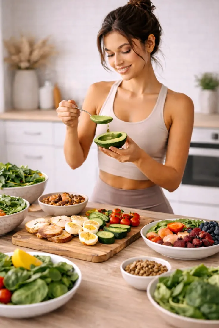 Organized refrigerator contents for weekly cooking
